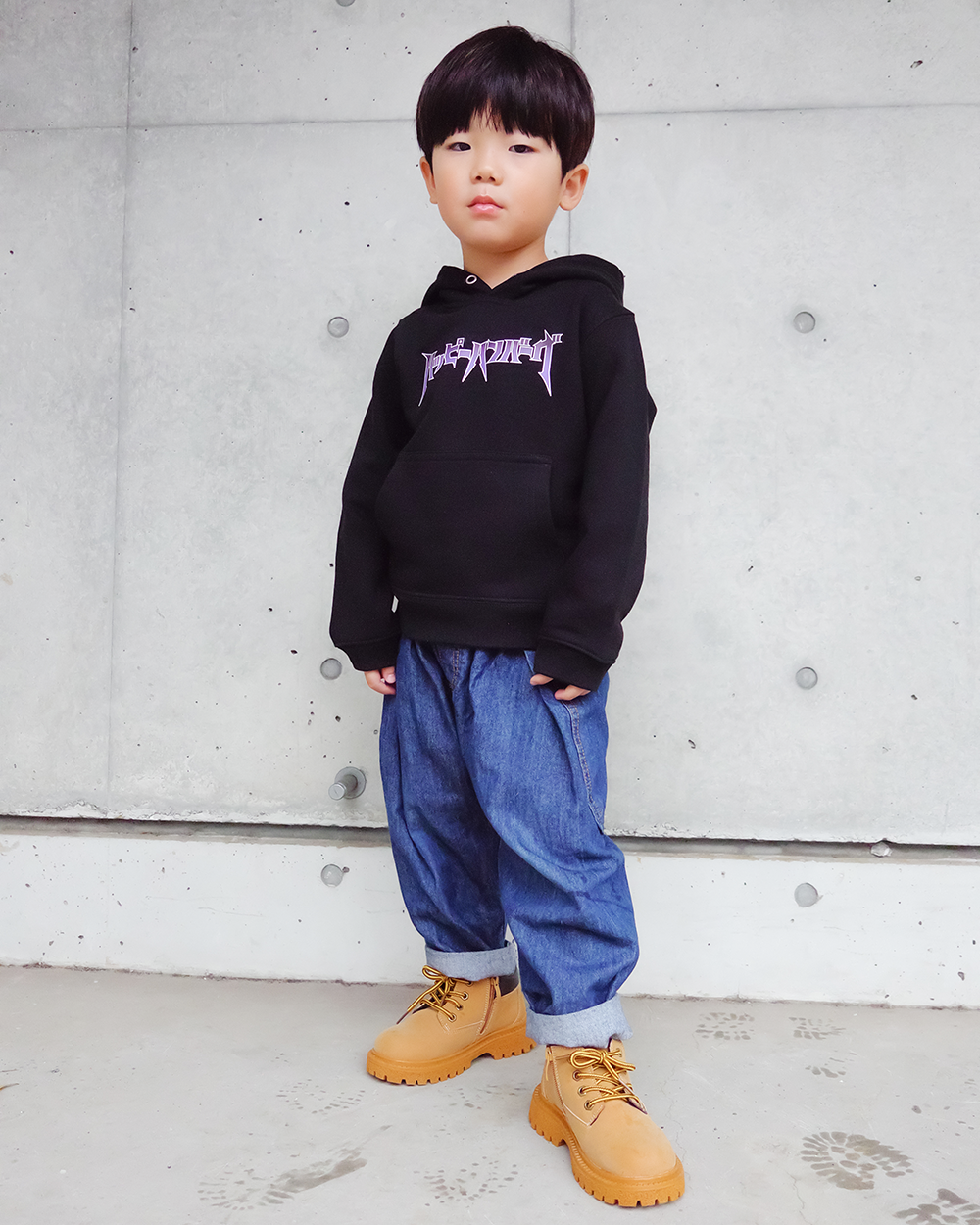 ロックバンドロゴスウェットパーカーキッズ【デッドストックセール】