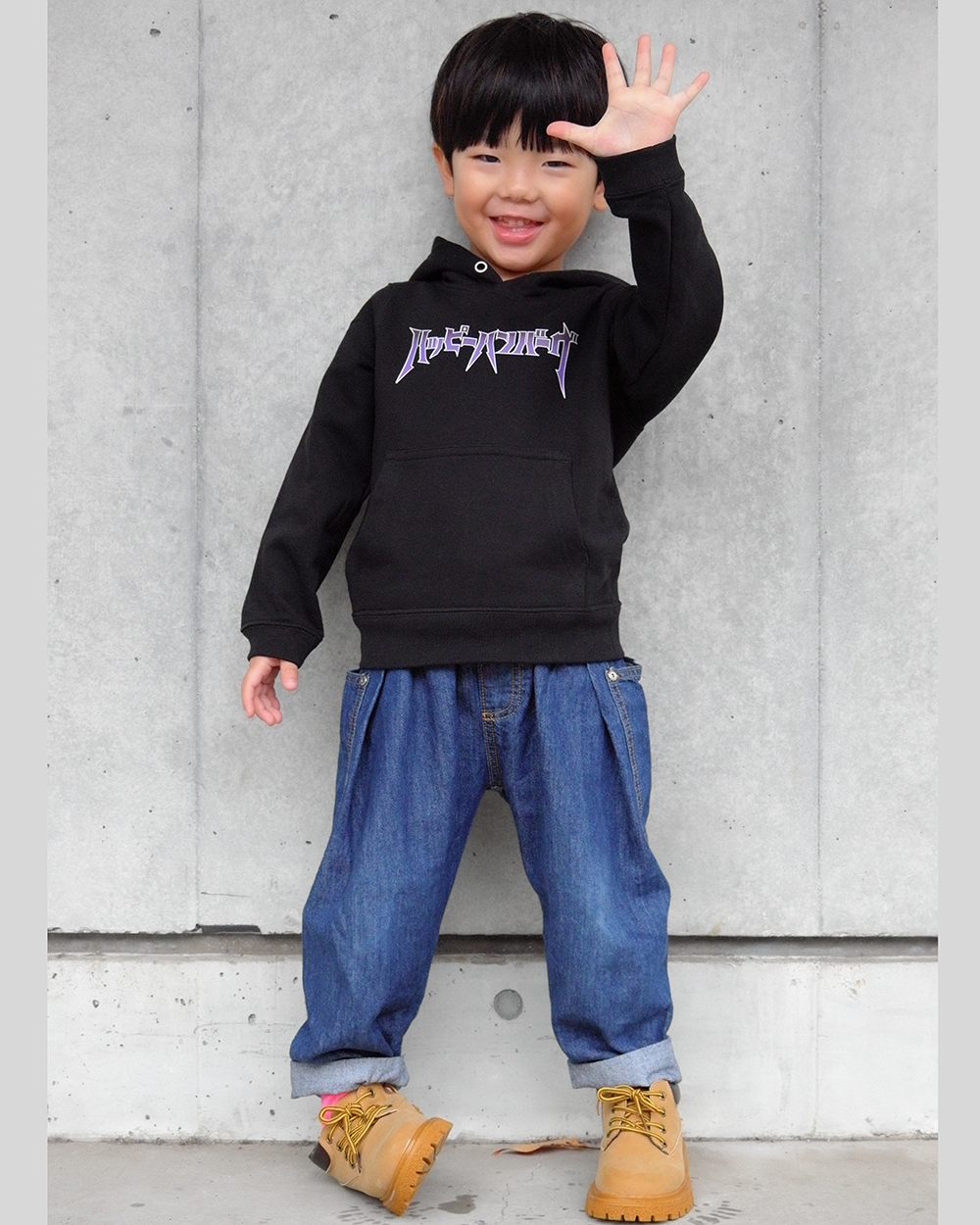 ロックバンドロゴスウェットパーカーキッズ【デッドストックセール】